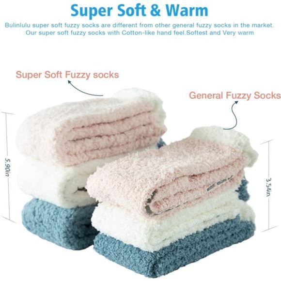 Fuzzy Socks for Women with Grips,Warm Fuzzy Socks Sleep Cozy socks Winter Soft - Picture 3 of 7